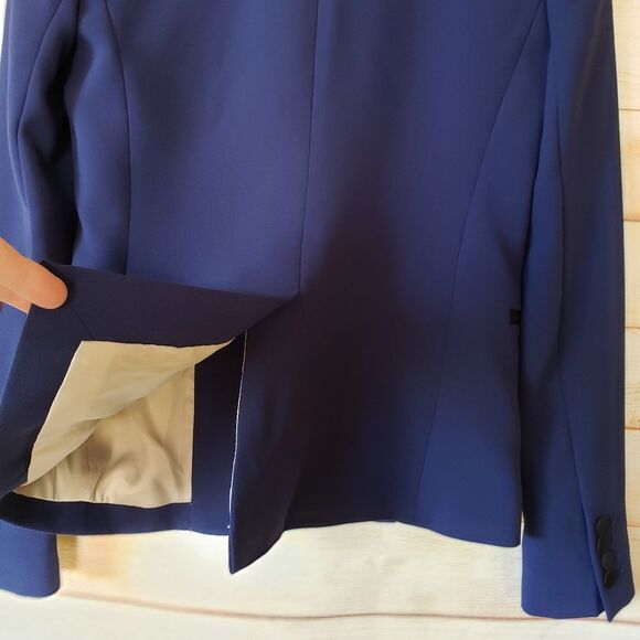 Public School for J. Crew Tailored Shawl Collar Tuxedo Jacket Blazer Royal Blue - Picture 7 of 12